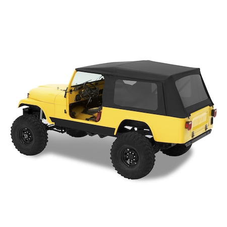 Bestop Supertop Classic Squareback Soft Tops For Jeep 1981-1985 Scrambler CJ8 Tinted Black Denim 54608-15